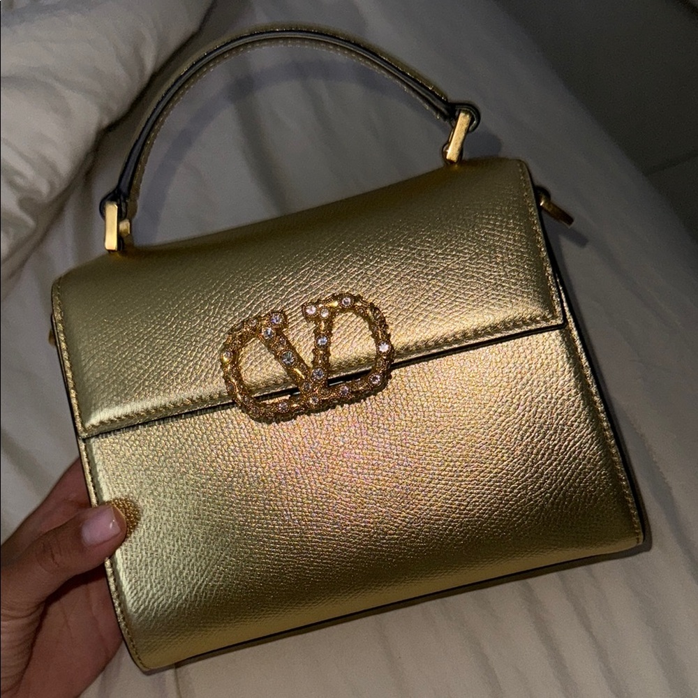 Valentino Garavani  ~ SLING Mini Metallic Leather Top-Handle Bag